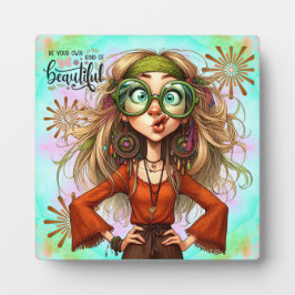 Quirky Hippie Chic Beautiful Tabletop Plaque Fotoplatte