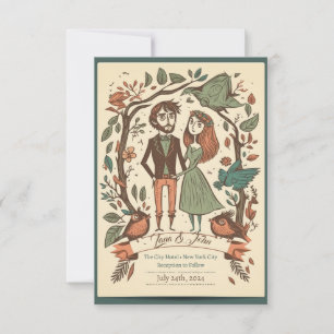 Quirky Hochzeit lädt zu Hochzeiten ein Einladung