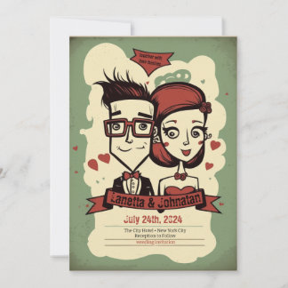 Quirky Hochzeit lädt zu Hochzeiten ein Einladung
