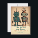 Quirky Hochzeitseinladungen mit Robotern Einladung<br><div class="desc">Quirky Hochzeitseinladungen mit Robotern sind eine lustige und einzigartige Möglichkeit, Gäste zu Ihrer Hochzeit einzuladen. Diese Einladungen können Roboter-Designs oder Illustrationen beinhalten, die futuristische oder naturwissenschaftliche Fiktionen enthalten, um Ihrer Hochzeit ein lustiges und spielerisches Ambiente zu verleihen. Sie können auch eine Vielzahl von Farben und Schriftart verwenden, um ein individuelles...</div>
