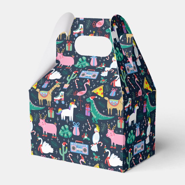 Quirky Holiday Animations and Icons Muster Geschenkschachtel (Vorderseite)