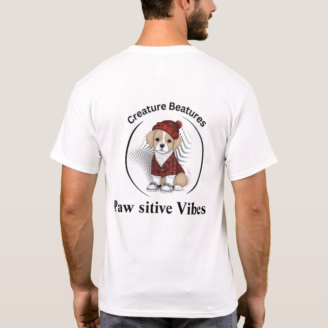 Quirky-Hund in Schottisch-Tartan | Funny Sarcasm T-Shirt (Rückseite)