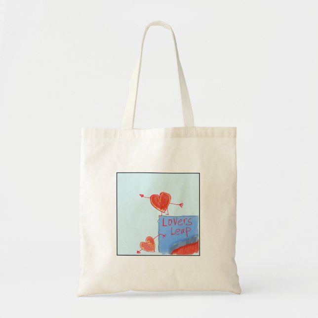 Quirky Illustrated Lovers' Leap Tragetasche (Vorne)