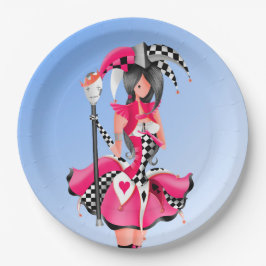Quirky Jester & Puppet King Paper Plate Pappteller