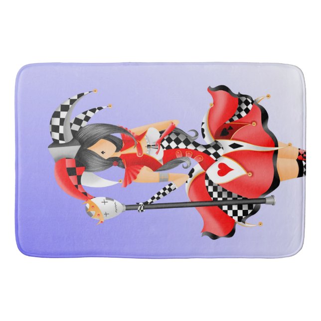 Quirky Jester & Puppet King Red Bath Mat Badematte (Vorderseite)