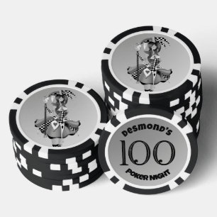 Quirky Jester und Marionettenkönig Black 100 Pokerchips