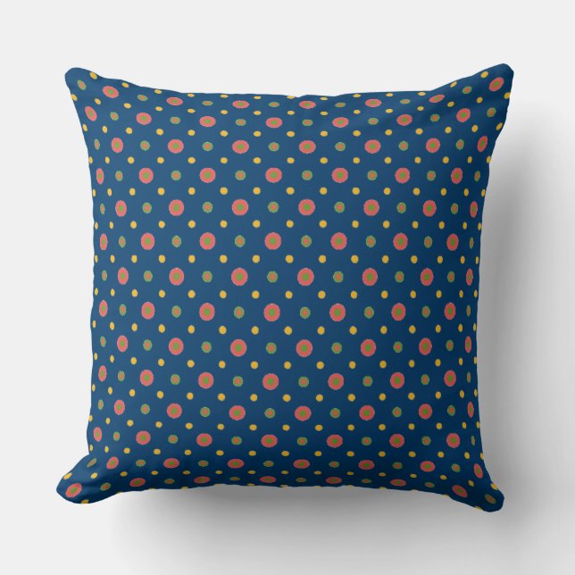 Quirky Jumbo Polka Dots, Blaukissenpolster Kissen (Vorderseite)