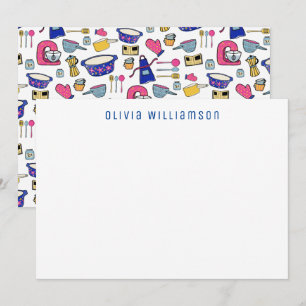 Quirky Kitchen Utentils Cake Maker, Koch Notecard Mitteilungskarte