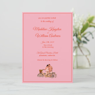 Quirky Kitschy Retro Photo Wedding Invitation Karte