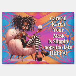 Quirky Lady Tattoos & Wine Karen Magnet