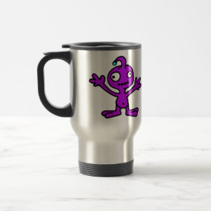 QUIRKY LILA ALIEN CARTOON FUNNY WISSENSCHAFTLICHE  REISEBECHER