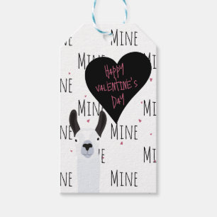 Quirky Llama Happy Valentines Day   Mein Muster Geschenkanhänger