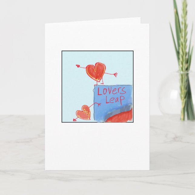 Quirky Lovers' Leap Illustrated Karte (Vorderseite)