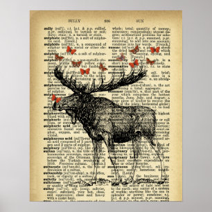 Quirky Moose Apples Antiwörterbuch Kunst Poster