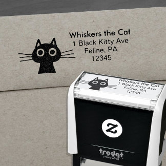 Quirky Niedlich Kitty Cat Fun Rücksendeadresse Permastempel