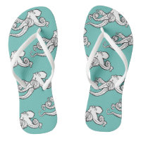 Quirky Octopus Sketches Muster Aquamarin