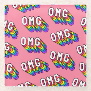 Quirky OMG Pink Comic-Tapete Glasuntersetzer