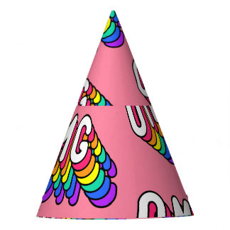 Quirky OMG Pink Comic-Tapete Partyhütchen