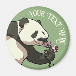 Quirky Panda Fügen Sie Ihren Text Sakura-Kunstwerk Magnet