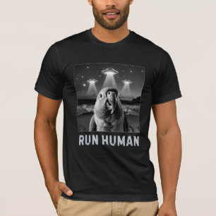 Quirky Parrot Selfie UFO Kunst und Kultur T-Shirt
