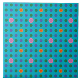 Quirky Pink Polka Punkte auf türkisfarbenem Hinter Fliese