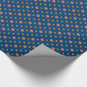 Quirky Polka Dots auf blauem Wrapping Paper Geschenkpapier