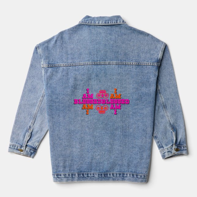 Quirky-Qups-Sammlung Jeansjacke (Rückseite)