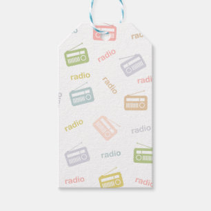Quirky-Radios in gedämpften Farben Geschenkanhänger