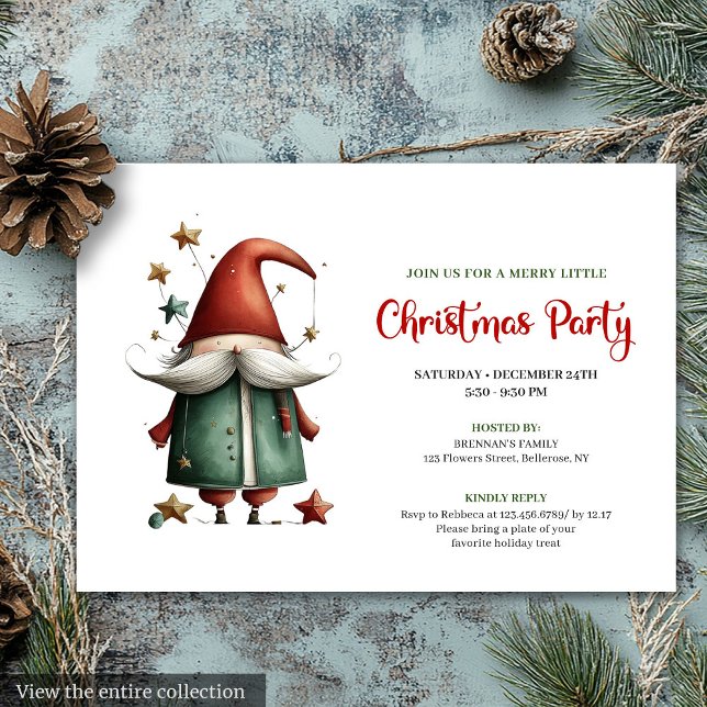 Quirky red green Christmas party invitation card Einladung (Quirky red green Christmas party invitation card

)