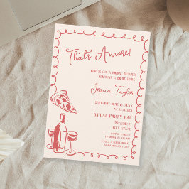 Quirky Red Hand Drawn Bridal Brunch das noch mehr  Einladung