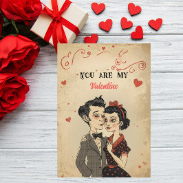 Quirky Retro Vintage Valentine's Day  Feiertagskarte
