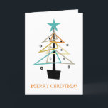 Quirky Retro Weihnachtsbaum Mitte Jahrhundert Mode Feiertagskarte<br><div class="desc">Geben Sie Ihren Freunden und Ihrer Familie eine lustige,  quirlige,  Mitte des Jahrhunderts gestaltete Urlaubskarte in diesem Jahr. Mit seinem trendigen Retro-Weihnachtsbaum in Türkis,  Orange,  Bräune,  Gold und Schwarz wird er sicher von allen geliebt,  die ihn empfangen.</div>