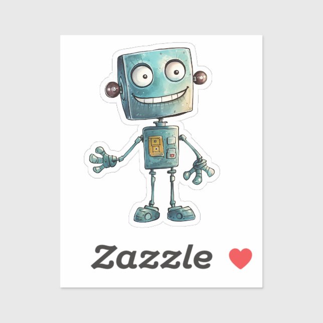 Quirky Robot design#3 Sticker (Blatt)
