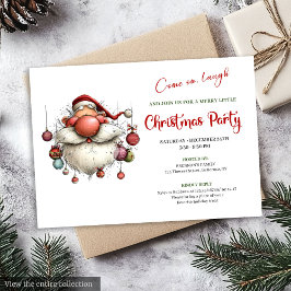 Quirky Santa Claus Classic Red Green Holiday   Einladung