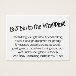 Quirky Say No to Wrapping Baby Showcard