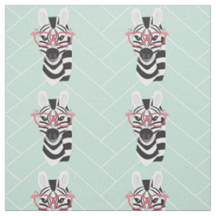 Quirky Schwarz-weiß Zebra Pink Flamingo Sonnenbri Stoff