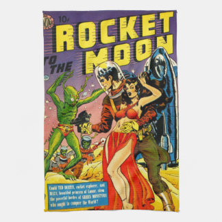 QUIRKY SCI FI PULP DESIGN HANDTUCH