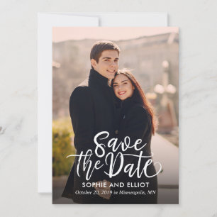 Quirky Script Wedding Save the Date Card