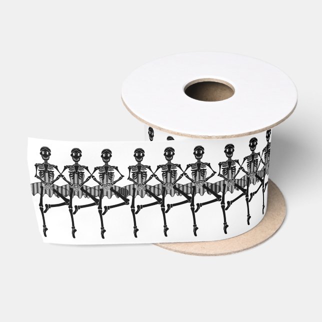 Quirky Skeleton Ballet Tänzer Satinband (Spule)