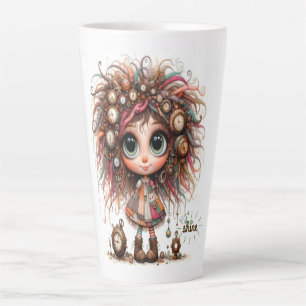 Quirky Steampunk Girl Shine Latte Tasse
