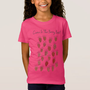 Quirky Strawberry Pattern Girls T - Shirt