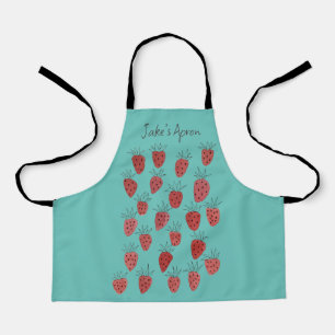 Quirky Strawberry Pattern Schürze