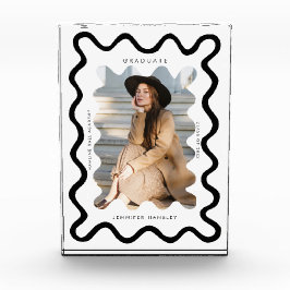 Quirky Wavy Line Graduate Keepake Fotoblock