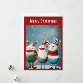 Quirky-Weihnachtskreaturen Feiertagskarte