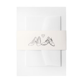 Quirky Whimsical Hand Drawn Doodle Shoes Hochzeit Einladungsbanderole