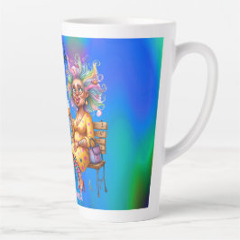 Quirky Wine Lady, aber First Latte Tasse