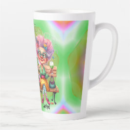 Quirky Wine Lady Erwachsene Latte Tasse