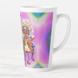 Quirky Wine Lady Wine Mode Latte Tasse