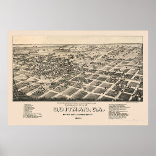 Quitman, panoramische Karte GA - 1885 Poster