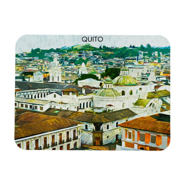Quito Ecuador Aquarellbilder Magnet (Horizontal)